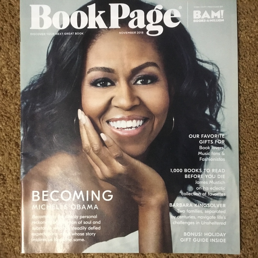 Michelle Obama, Magazine Cover of Book Page BAM (Books A Million)